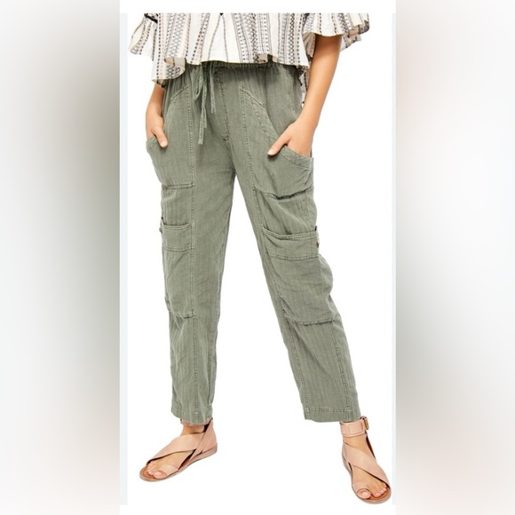 Free People Green Cargo Pants inside seam: 25 Size: S - Picture 1 of 5